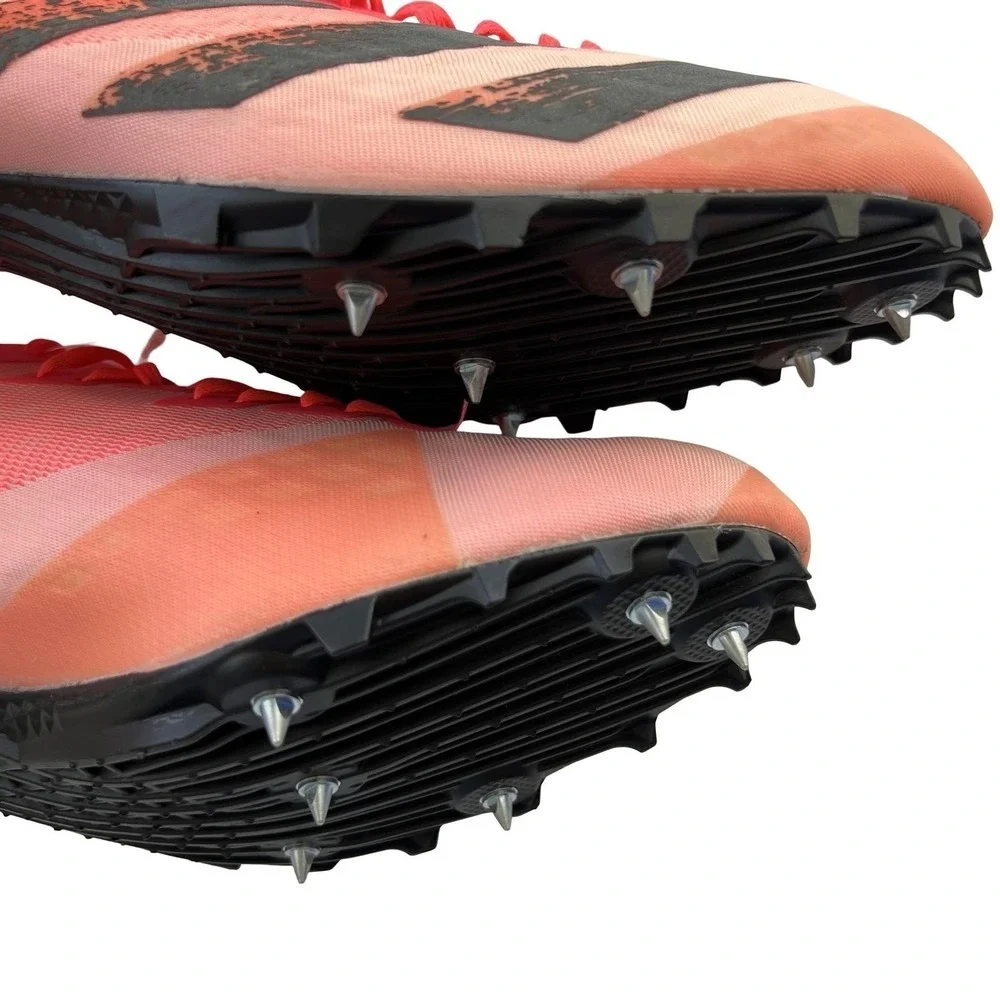 Adidas Adizero Track Spikes Shoesj Mens Size 11 Pink Black Sprint Racing EG6190